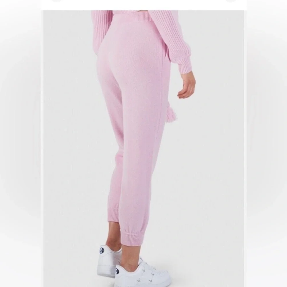 NWT Love Shack Fancy Tristan Pink Knit Sweat Pants/Joggers. Size XS. Cashmere. - Picture 3 of 15
